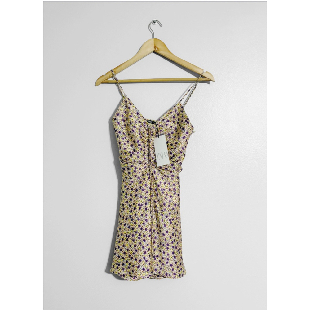 Zara New! Sweet Floral Mini Dress - Picture 2 of 3